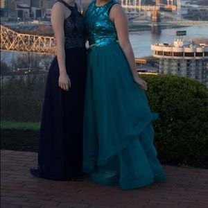 Prom dress on right two pc $120